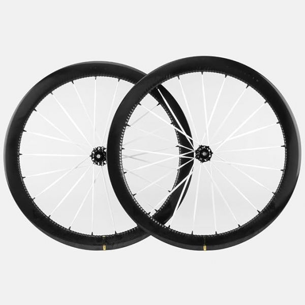 SUPERTEAM 700C 28mm Road Disc Brake Carbon Wheelset 50mm Carbon Spoke