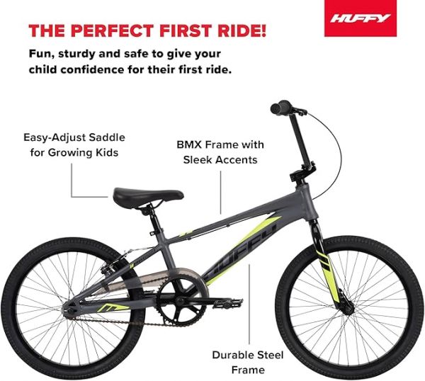 Huffy Enigma 20" BMX Bike for Kids, Aluminum Alloy Frame