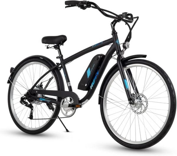 Huffy Everett + 27.5” Electric Comfort Bike for Adults