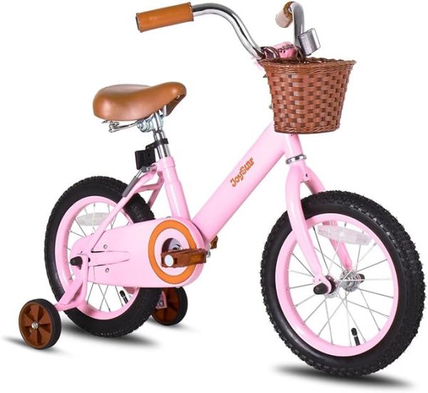 JOYSTAR Vintage Kids Bike with Training Wheels & Basket