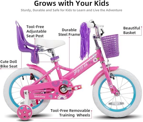 JOYSTAR Little Daisy Kids Bike for Girls Boys Ages 2-7 Years