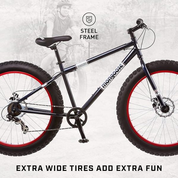 Mongoose Dolomite Fat Tire Mountain Bike, for Adult Men Women